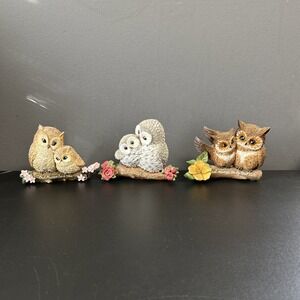 Lot Of 3 Owl Figurine 2013 Kayomi Harai You Such A Hoot Collection Shelf Sitters